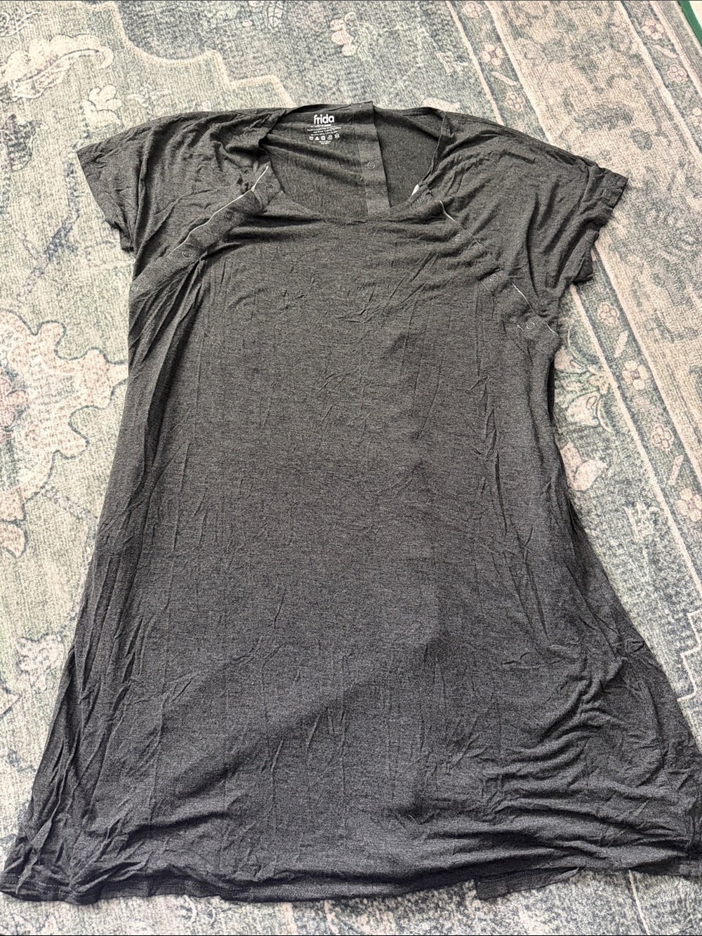 fida Black Short Sleeve V-Neck Sleep Robe